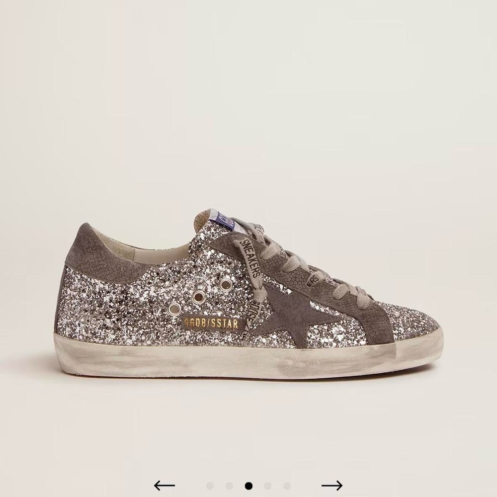 Golden Goose Women's Grey and Silver Trainers size 37